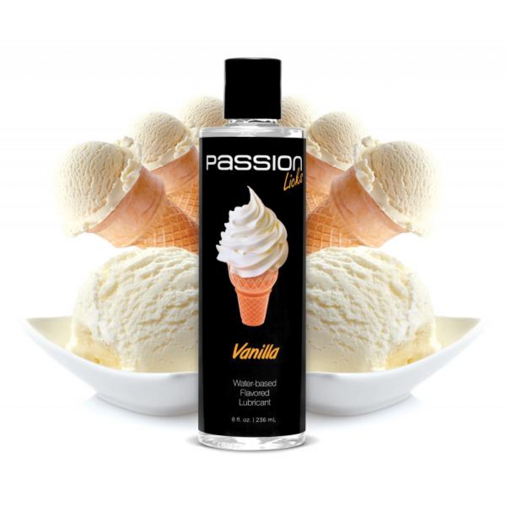 Passion Licks Vanilla Flavored Lubricant - 8oz Clear