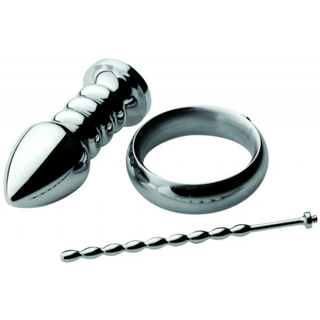 Zeus Deluxe Voltaic Male E-Stim Kit - Stainless Steel