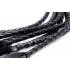 8-Tail Braided Flogger in Black Leather