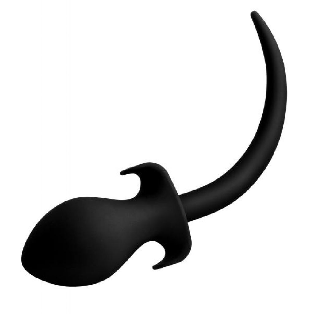 Woof XL Silicone Puppy Tail Butt Plug - Black