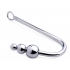 Beaded Anal Hook - Stainless Steel - Silver