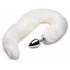 Extra Long Mink Tail Metal Anal Plug - Luxuriously White