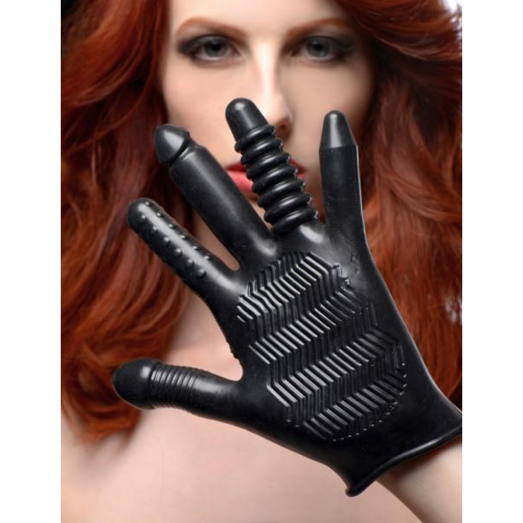 Pleasure Poker Textured Glove - Black