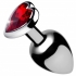 Booty Sparks Red Heart Gem Anal Plug - Large Silver