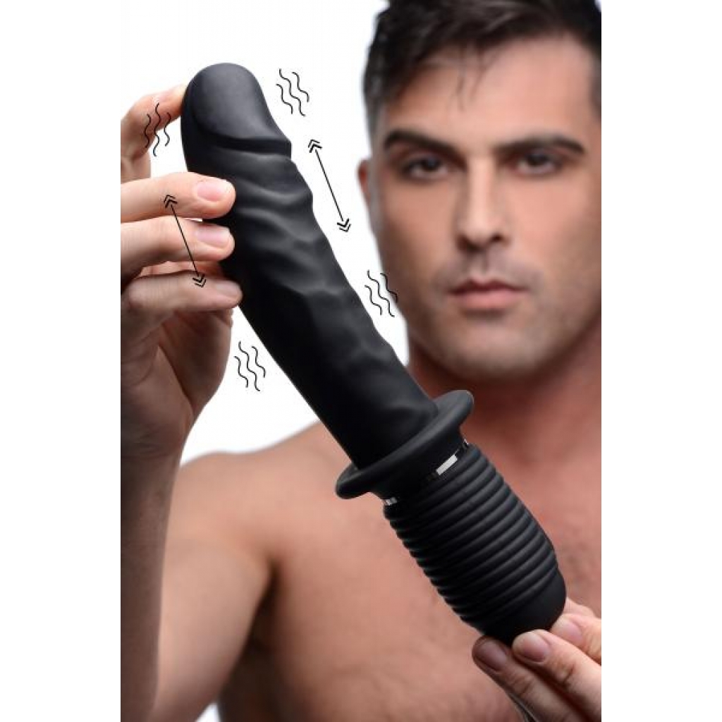 Power Pounder - Rechargeable Vibrating and Thrusting Silicone Dildo