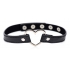 Trendy Dark Heart Chrome Choker - Black