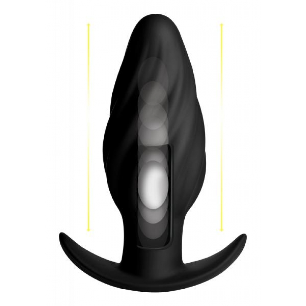 Kinetic Thumping 7X Swirled Anal Plug - Black