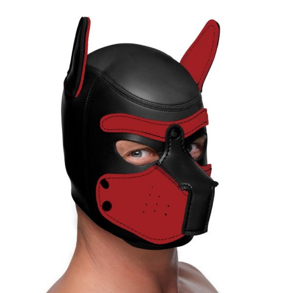 Spike Neoprene Puppy Hood - Red (O/S)