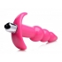 Ribbed Vibrating Butt Plug - Pink