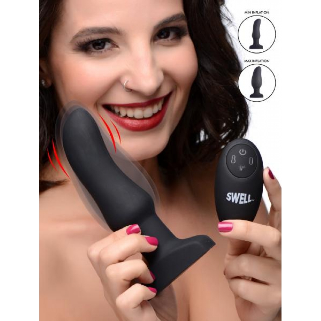 10X Inflatable Vibrating Curved Silicone Anal Plug - Ultimate Pleasure