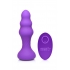 7x Slim Ribbed Thumping Silicone Anal Plug - Purple