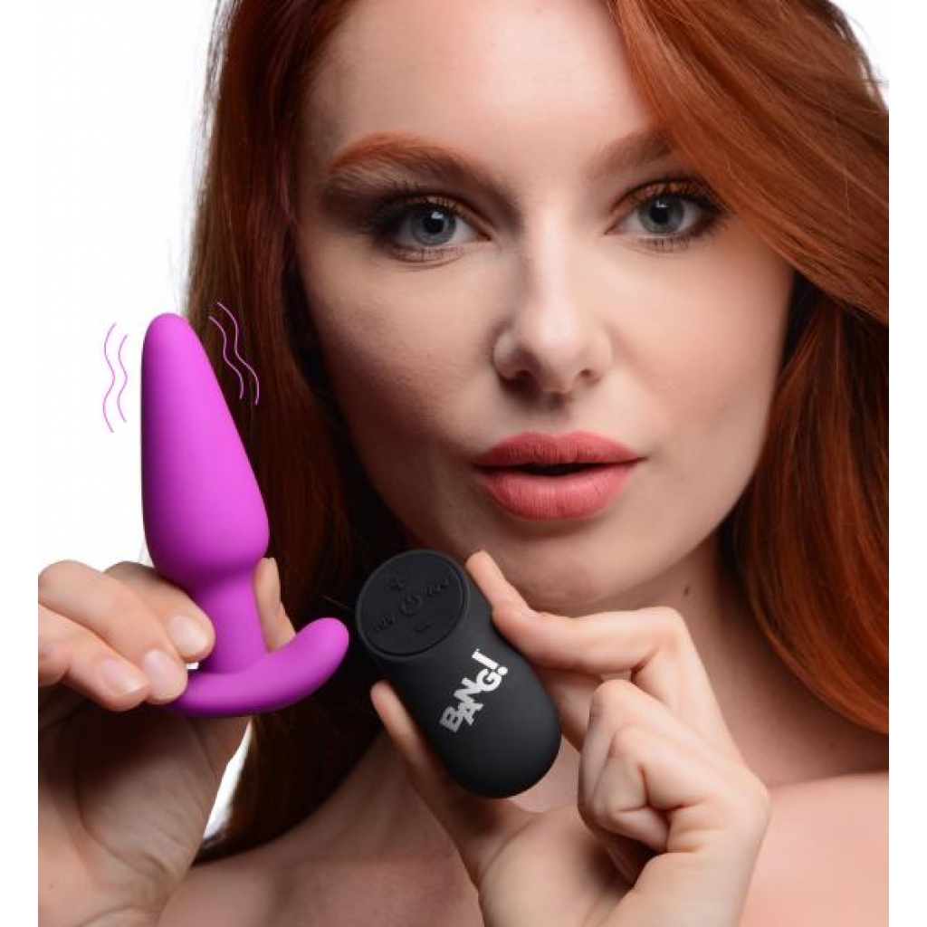 Remote Control 21x Vibrating Silicone Butt Plug - Purple