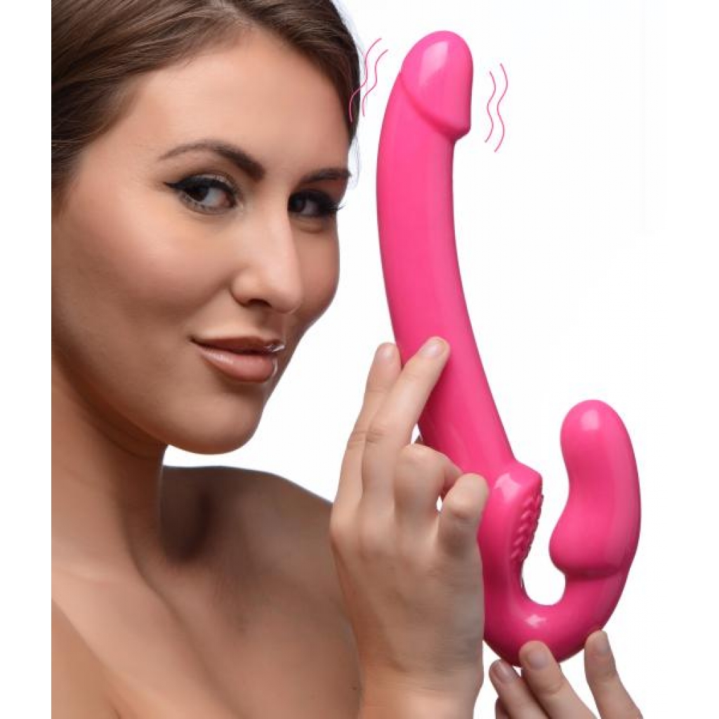 7x Revolver Slim Vibrating Strapless Strap-on - Pink