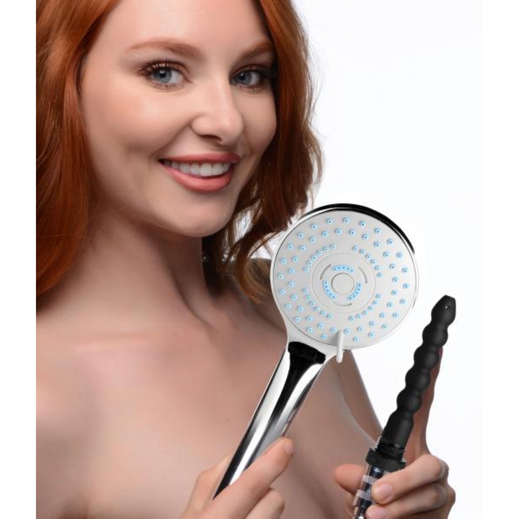 Discreet Silicone Shower Enema Set - Silver