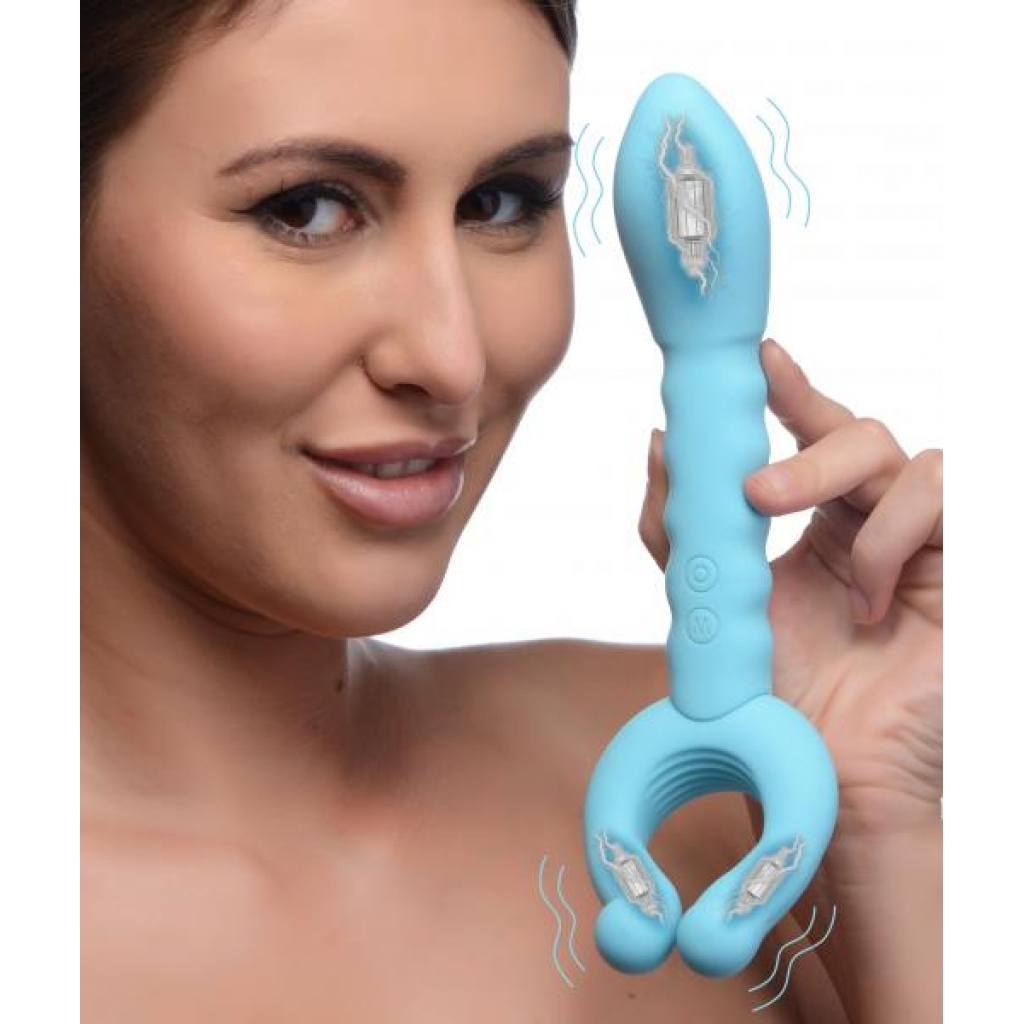 Yass! Vibe Dual-Ended Silicone Vibrator Teal