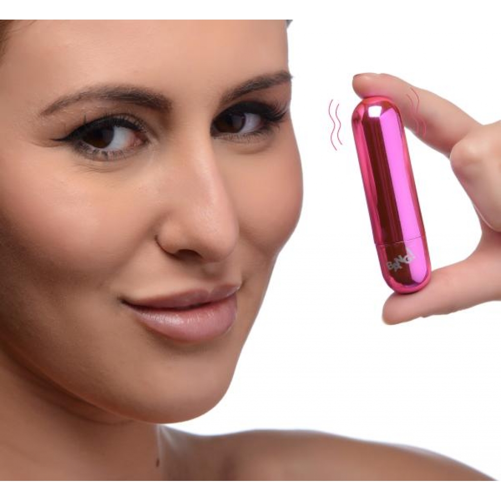 10x Rechargeable Vibrating Metallic Bullet - Pink