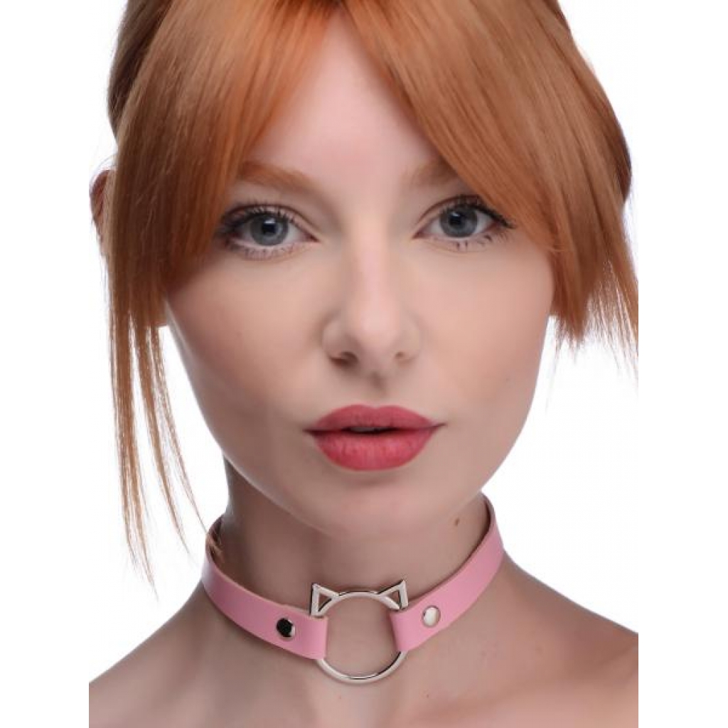 Kinky Kitty Ring Slim Choker - Elegant and Playful