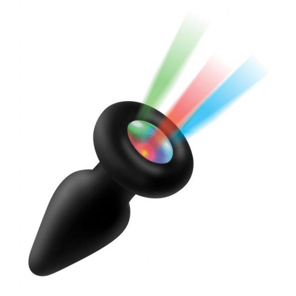 Light Up Silicone Anal Plug - Small Black