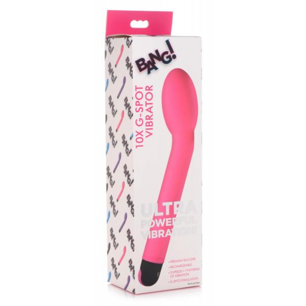 10x Silicone G-Spot Vibrator - Pink