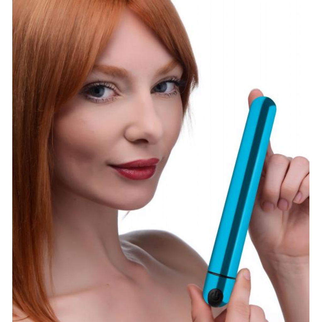 10x Slim Metallic Bullet Vibrator in Blue