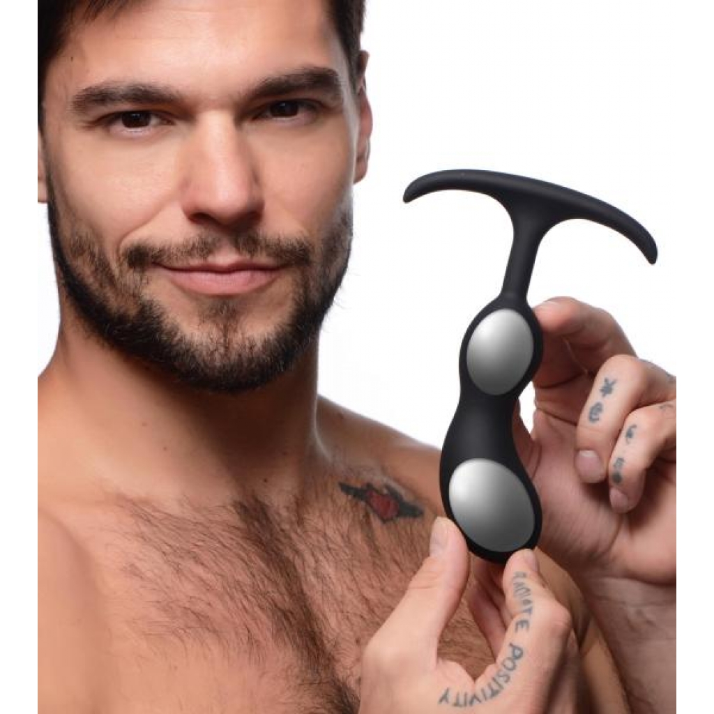 Premium Silicone Weighted Prostate Plug - Medium Black