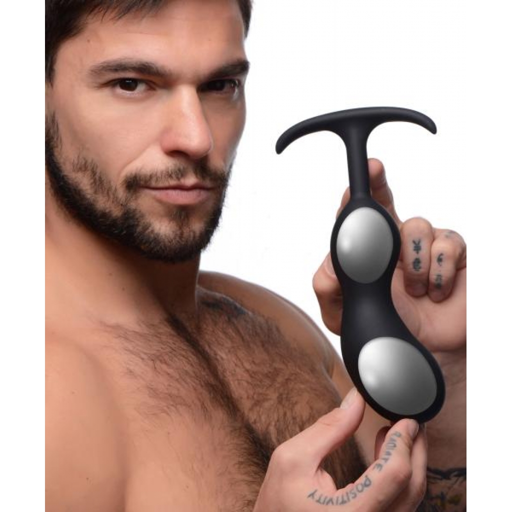 Premium Silicone Weighted Prostate Plug - XL Black