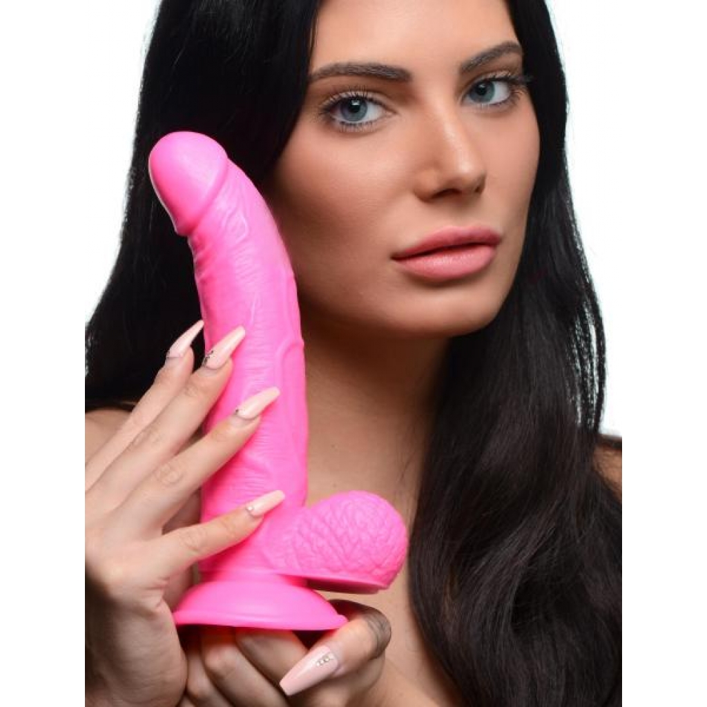 7.5 Inch Dildo With Balls - Pink