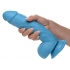 8.25 Inch Dildo With Balls - Vibrant Blue Experience