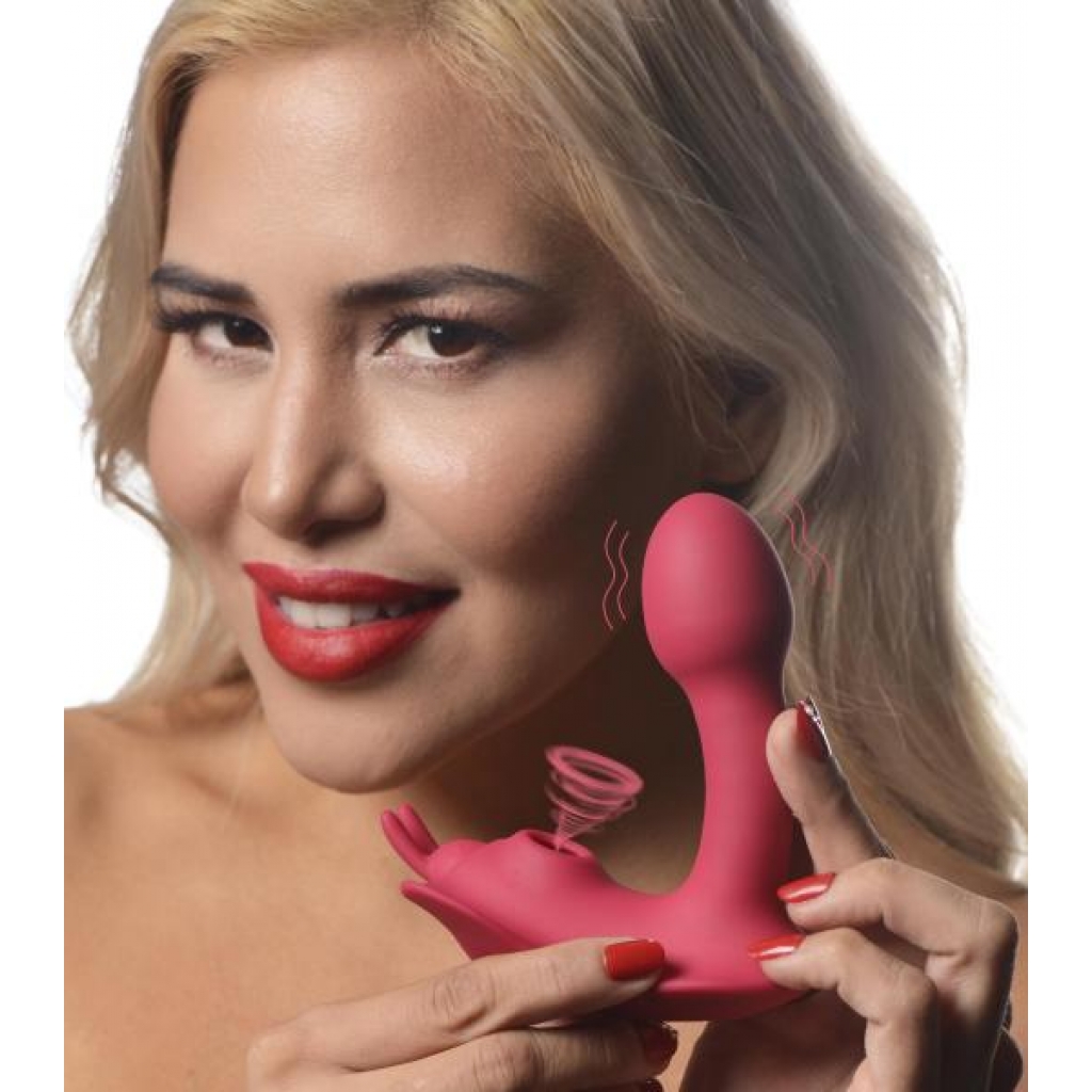 Butterfly Tease 10x Clitoral Suction Silicone Stimulator - Pink