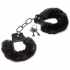 Furry Black Handcuffs - Adjustable & Soft