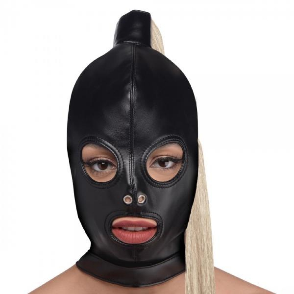 Blonde Ponytail Bondage Hood - Enchanting Fantasy