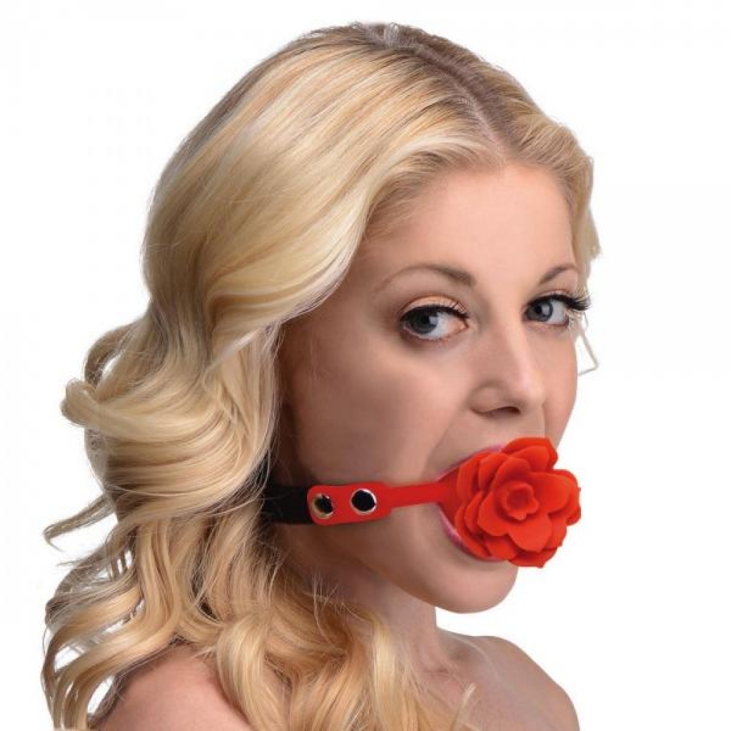 Blossom Silicone Breathable Rose Gag - Red