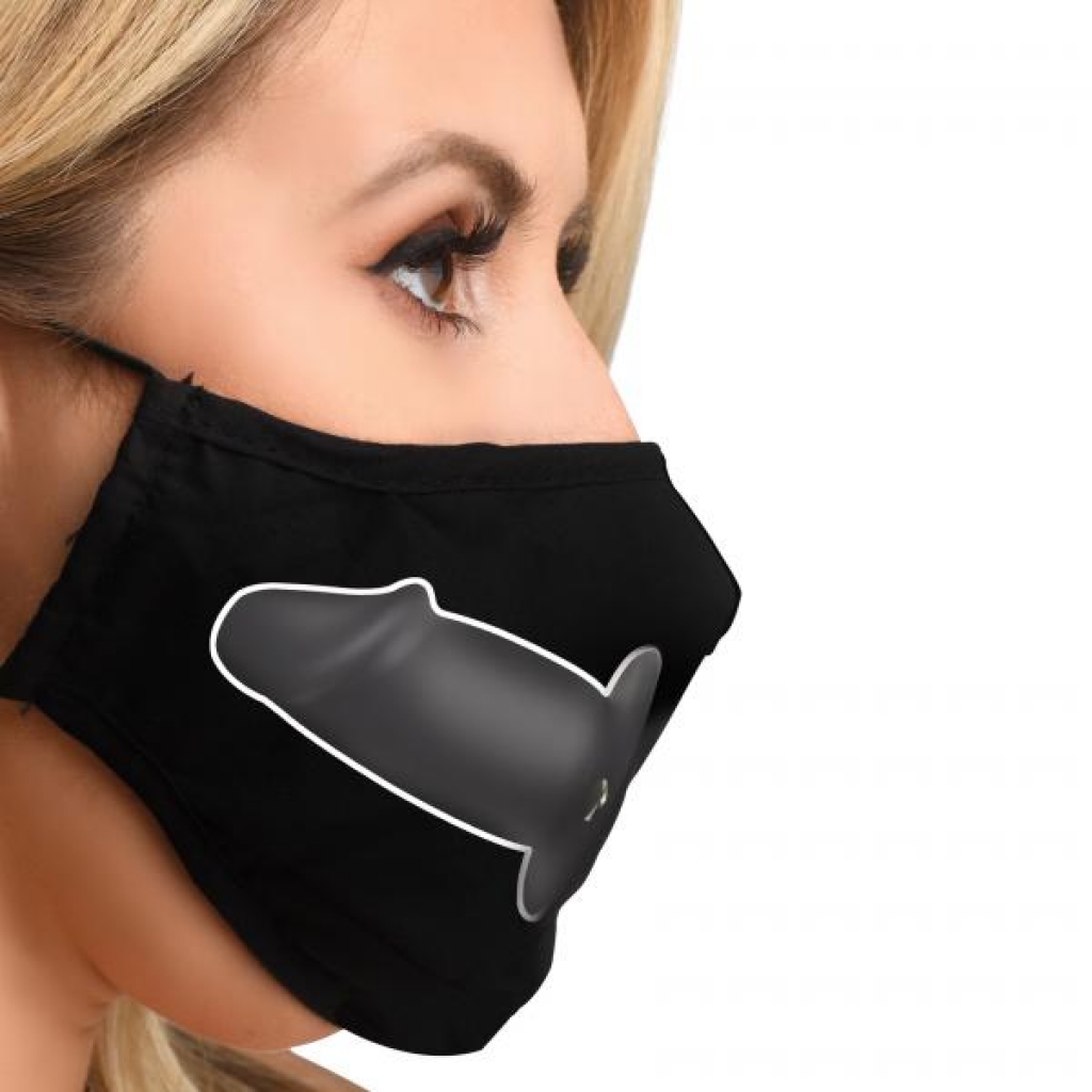 Mouth-full Dildo Face Mask - Black