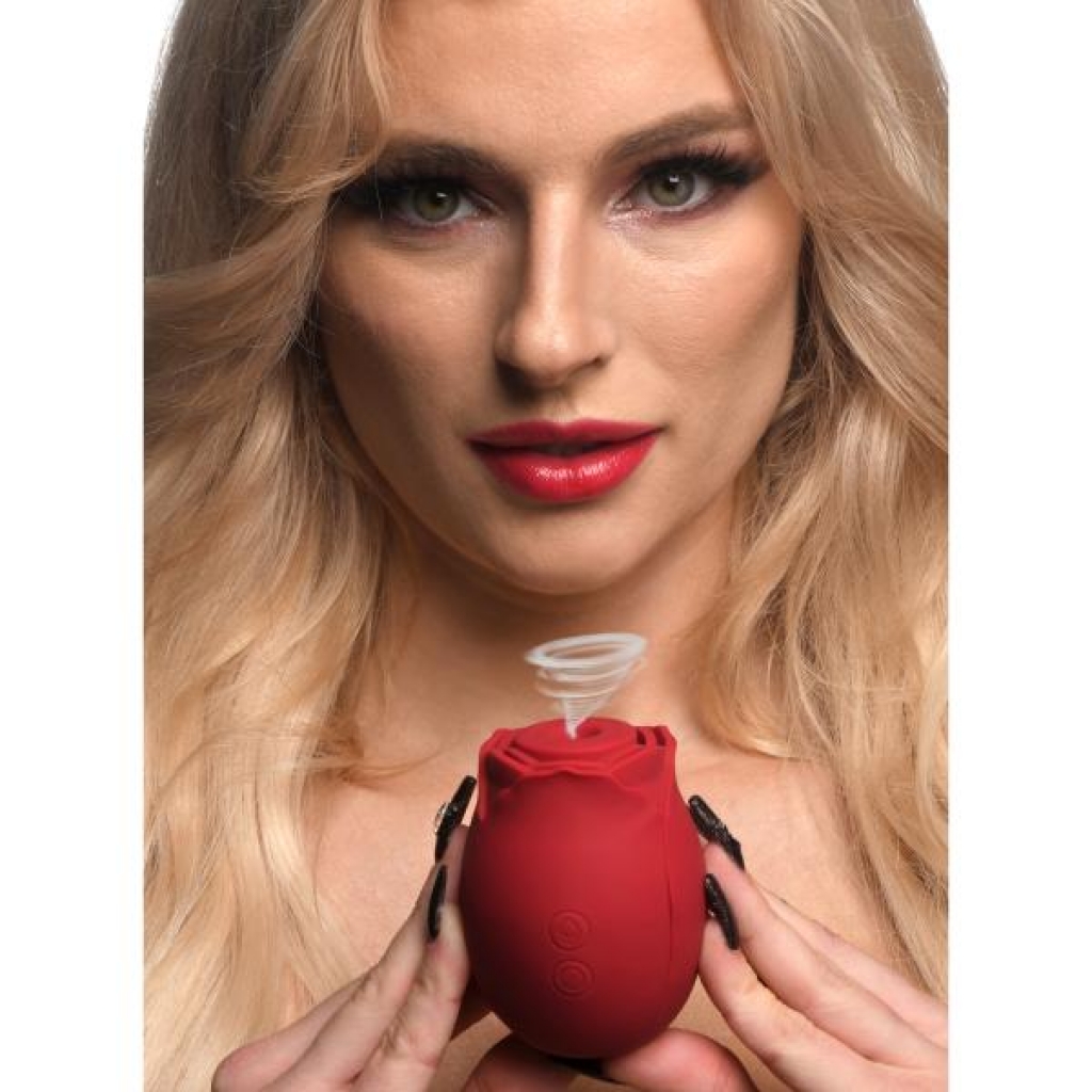 Mystic Rose Sucking and Vibrating Silicone - Red