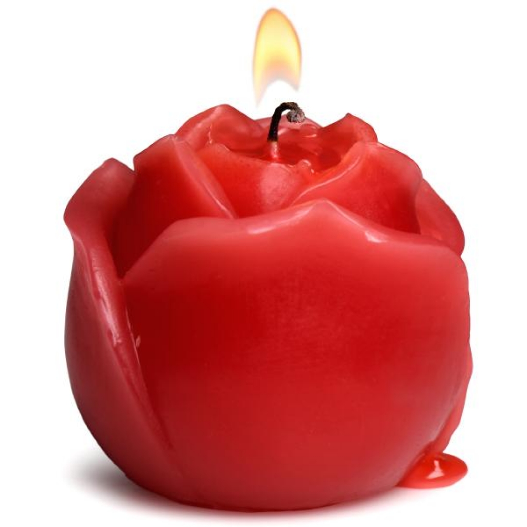 Flaming Rose Drip Candle - Red