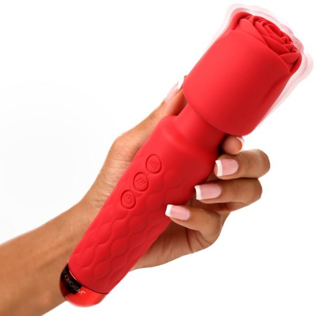 Deluxe Silicone Rose Wand - Red