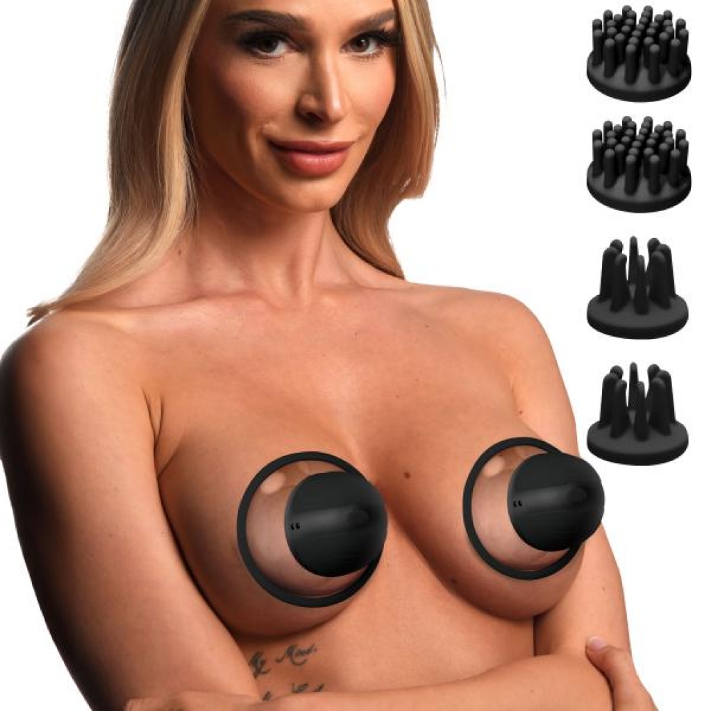 10x Rotating Nipple Suckers With 4 Attachments - Clear