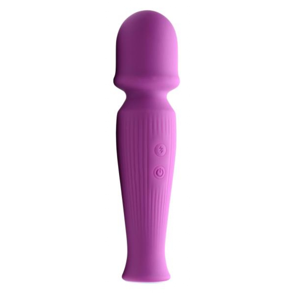 Portable 10x Silicone Wand Massager - Vibrant Violet