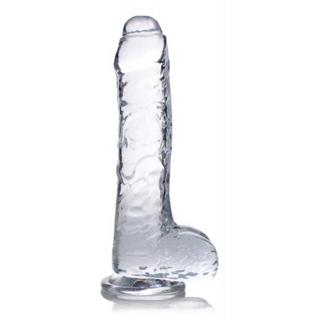 Jock C-thru Dildo With Balls - 8 Inch Clear