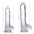 Jock C-thru Dildo With Balls - 8 Inch Clear