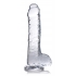 Jock C-thru Dildo With Balls - 8 Inch Clear