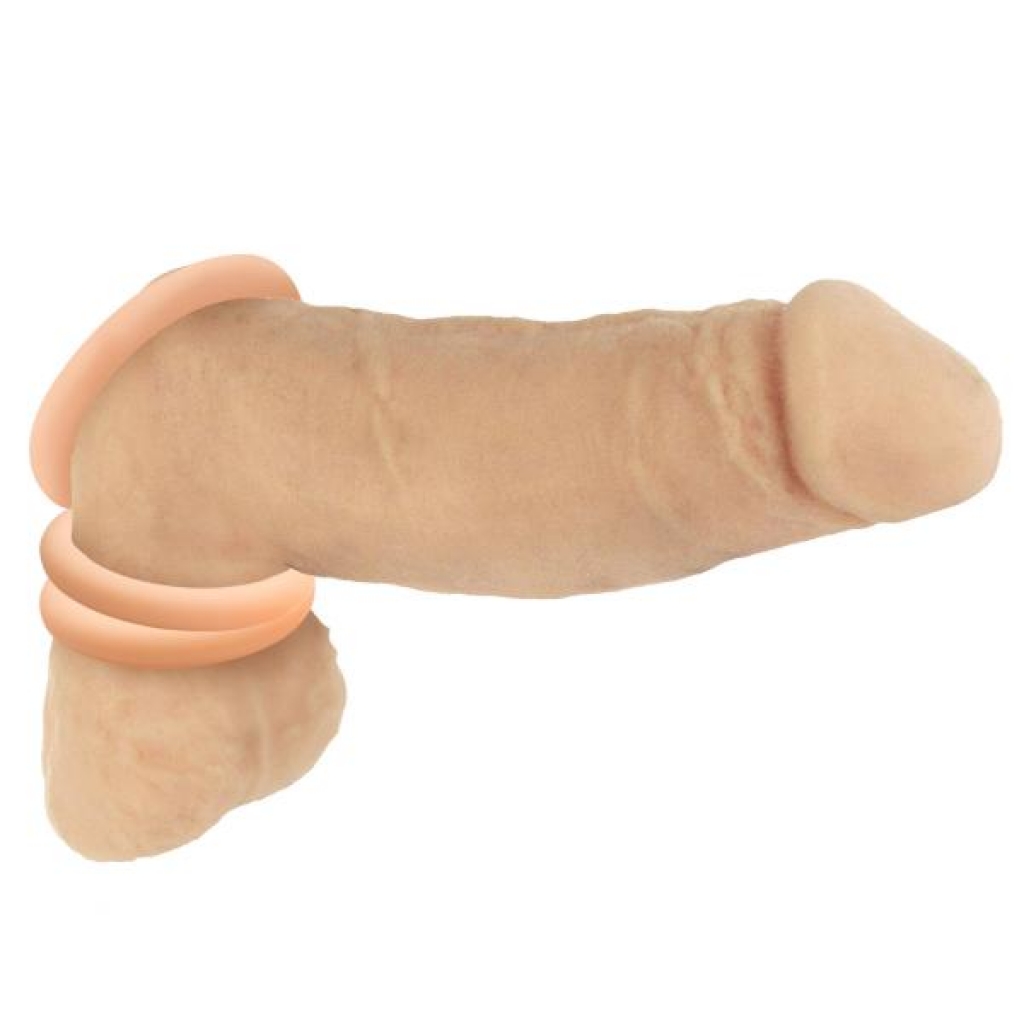 Discreet Silicone Cock Ring Set - Light Beige