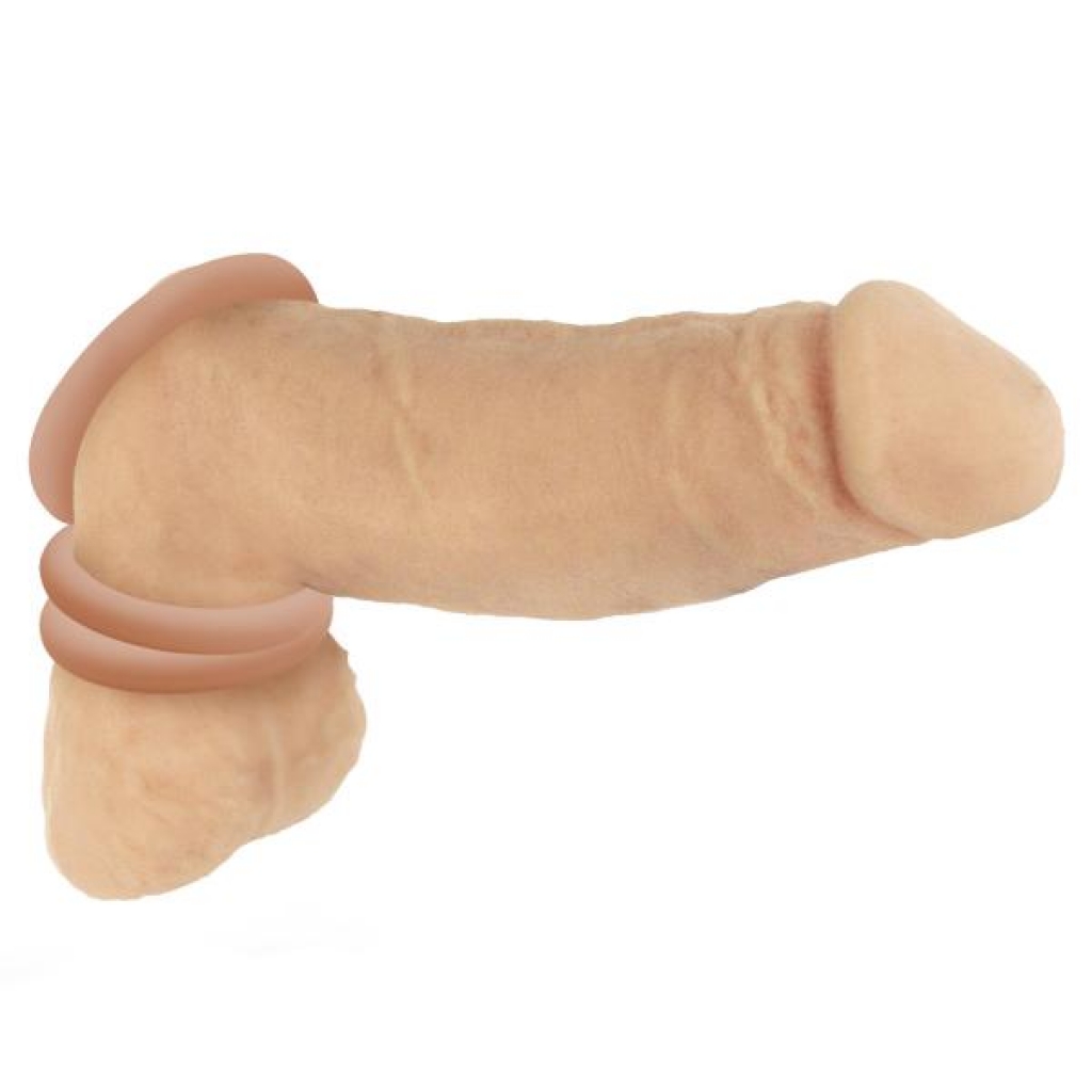 Discreet Silicone Cock Ring Set - Medium Tan