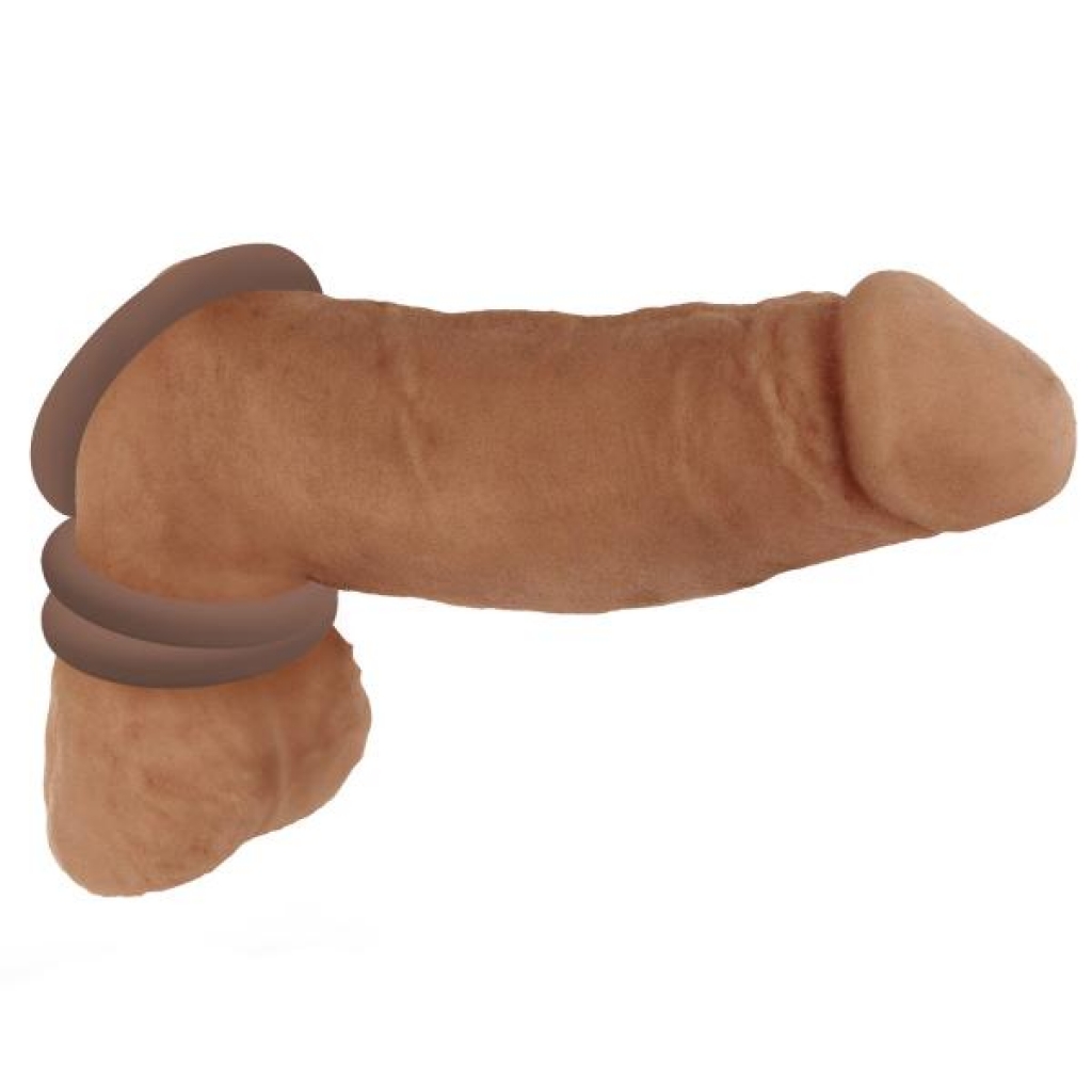 Discreet Silicone Cock Ring Set - Dark Brown