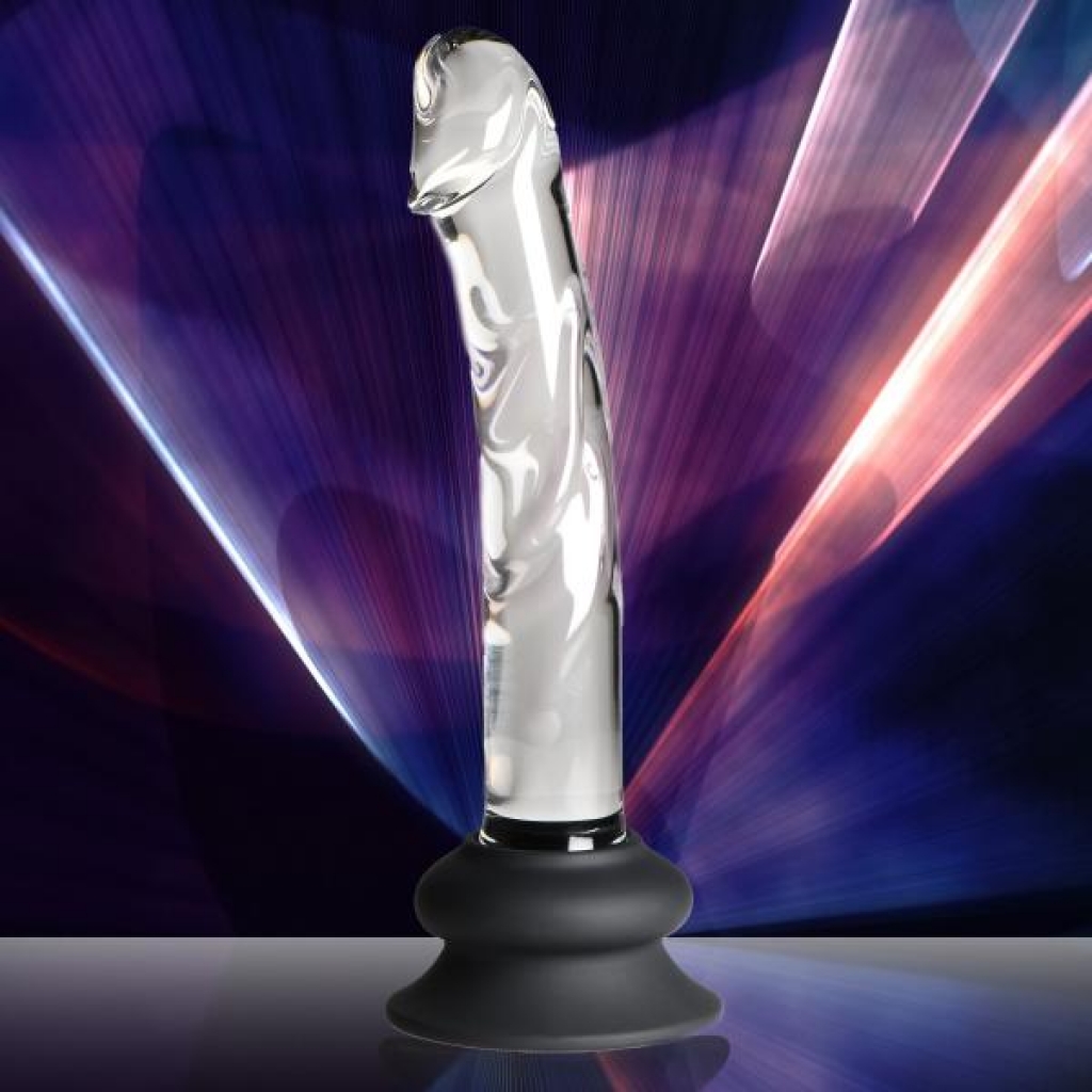 Glass Dildo with Silicone Base - 7 Inch Clear