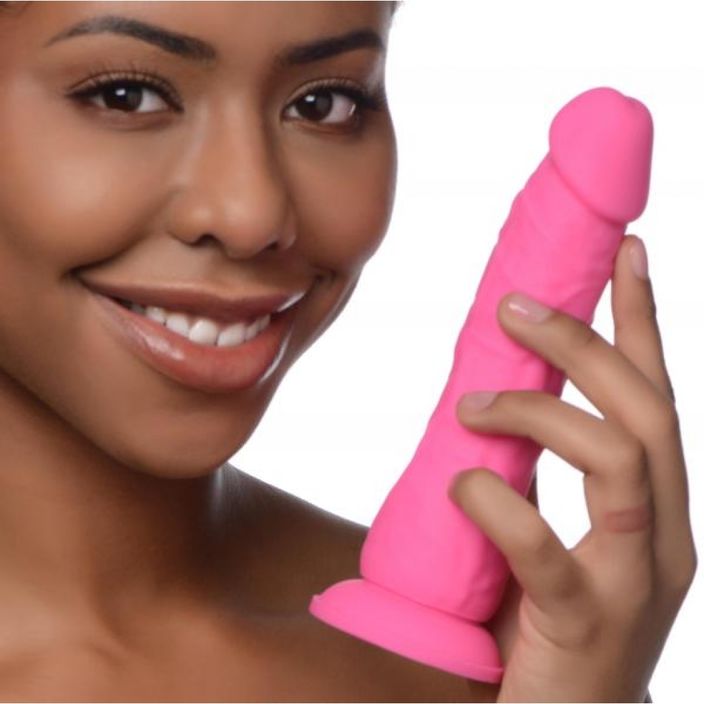 7 Inch Silicone Dildo - Cherry Pink