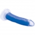 7 Inch Glow-in-the-Dark Silicone Dildo - Blue