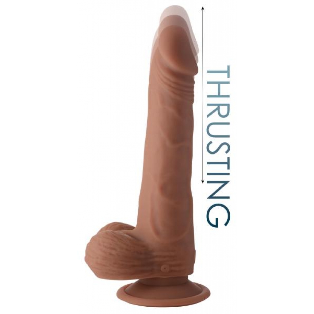 Thrusting and Vibrating 8 Inch Dildo - Medium Tan