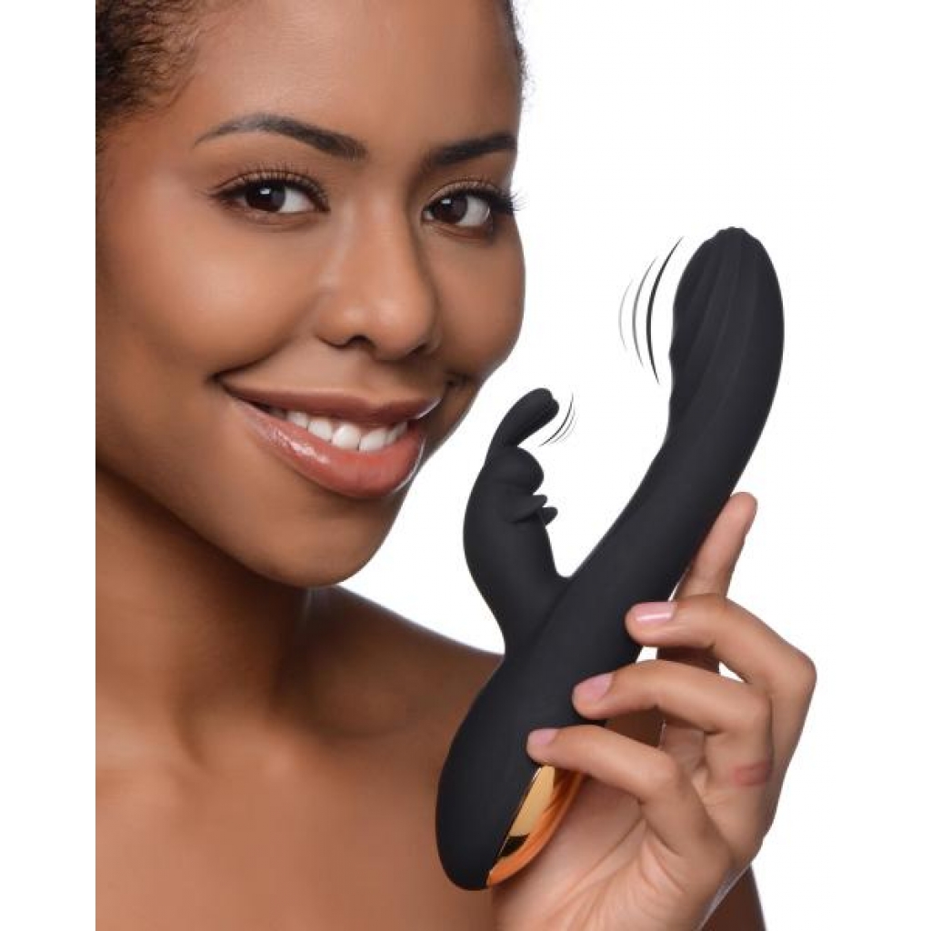 Cuddles 10x Silicone Rabbit Vibrator - Black