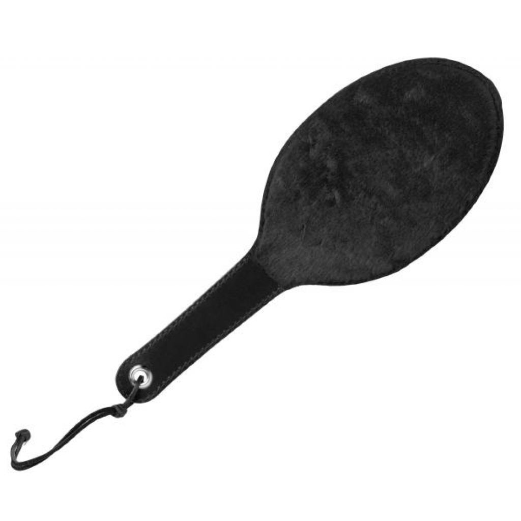 Strict Leather Round Fur Lined Paddle - Black